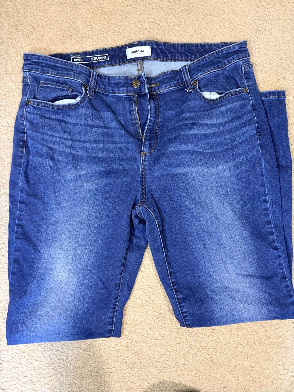 Sonoma Women's Dark Blue Straight-Leg Jeans